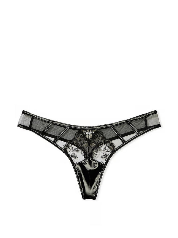 Victoria's Secret Midnight Affair Thong Panty Color Black NWT