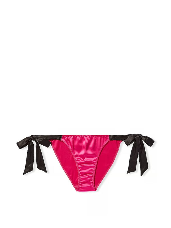 Victoria's Secret Embroidery Side-Tie Cheeky Panty Color Pink/Black New