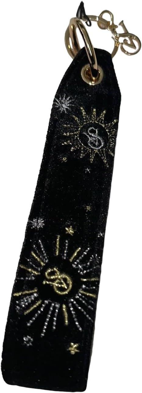 Victoria's Secret Velvet Wristlet Strap Keychain Black New