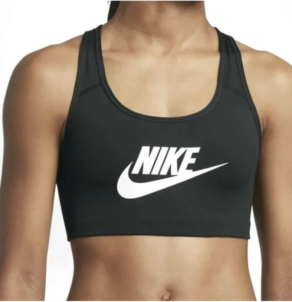 Nike Pro Women Medium Support Classic Swoosh Training Bra Black