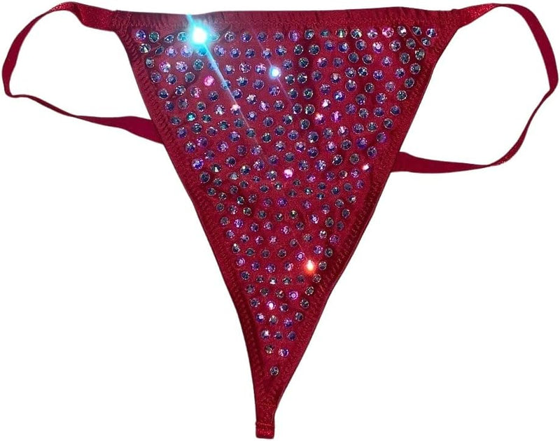 Victoria's Secret Very Sexy Subtle Rhinestones Shine V-String Panty Color Bold Lilac New