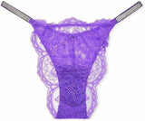 Victoria's Secret Shine Strap Very Sexy Lace Brazilian Panty Color Purple New