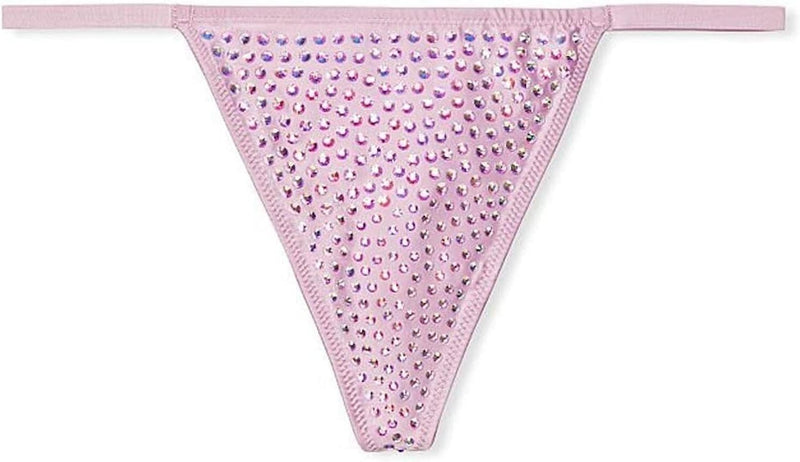 Victoria's Secret Very Sexy Subtle Rhinestones Shine V-String Panty Color Bold Lilac New