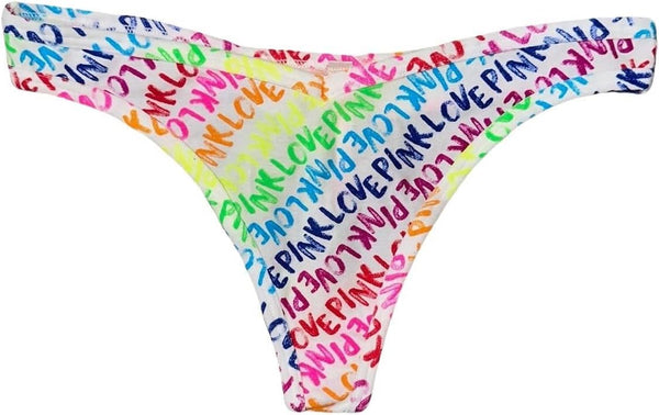 Victoria's Secret Pink Cotton Thong Panty/Underwear Multicolor New