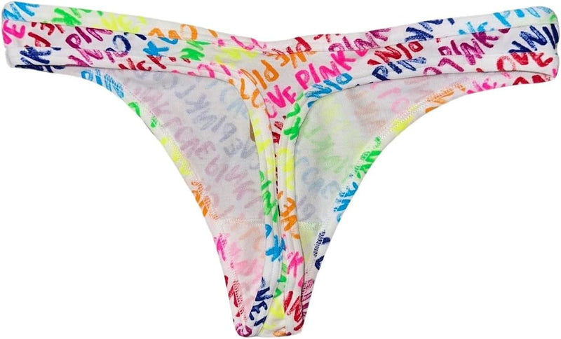 Victoria's Secret Pink Cotton Thong Panty/Underwear Multicolor New