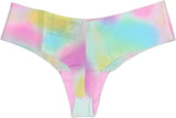 Victoria's Secret Pink No Show Thong Panty/Underwear Tie Dye/Multicolor New (as1, alpha, l, regular, regular)