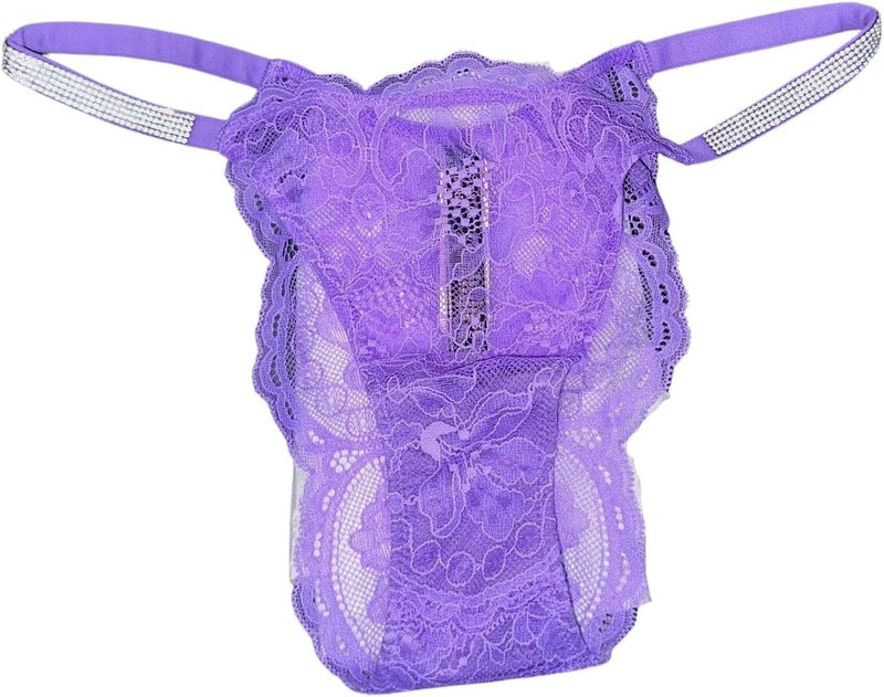 Victoria's Secret Shine Strap Very Sexy Lace Brazilian Panty Color Purple New