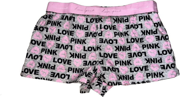 Victoria's Secret Pink Flannel Pajama Sleep Short Boxy Color Multicolor Logo Size Large New