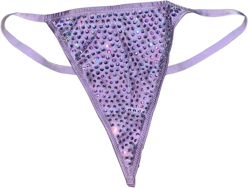 Victoria's Secret Very Sexy Subtle Rhinestones Shine V-String Panty Color Bold Lilac New