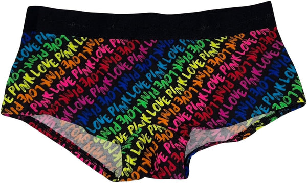 Victoria's Secret Pink Boyshort Boxer/Shortie Underwear/Panty Multicolor/Black New (US, Alpha, Small, Regular, Regular)