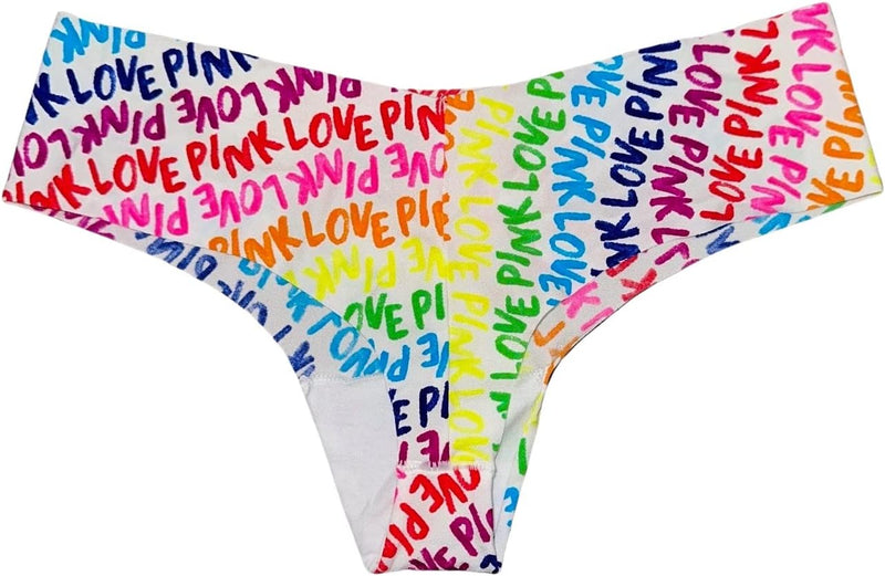 Victoria's Secret Pink No Show Thong Panty/Underwear Multicolor New