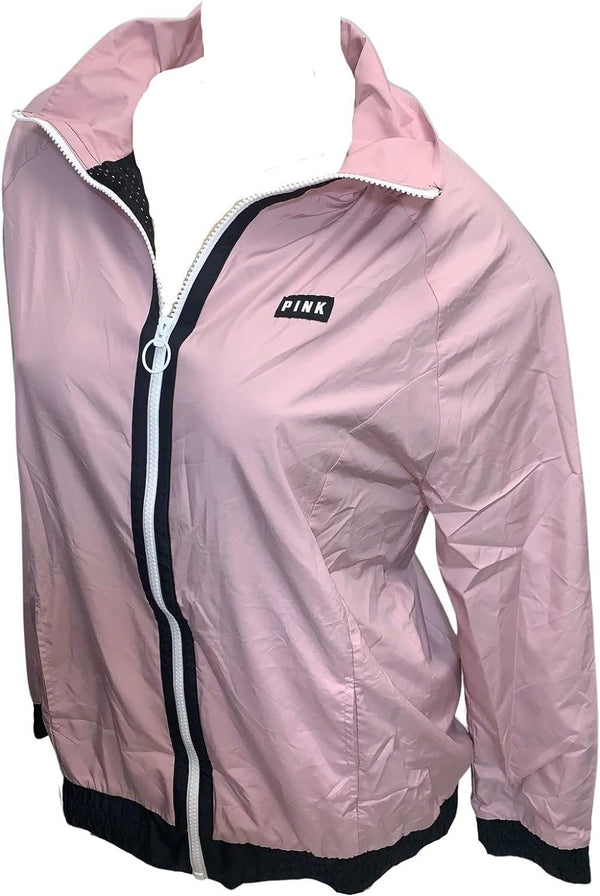 Victoria's Secret Pink Anorak Windbreaker Jacket Full Zip Color Rose Pink Size XS/Small New