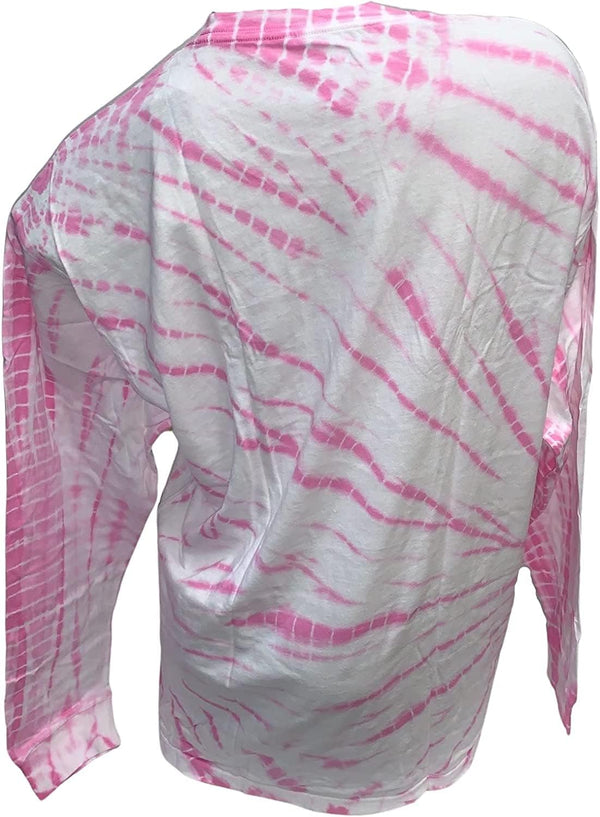 Victoria's Secret Pink Campus Tee Long Sleeve Crew Neck Color Tie Dye Pink Size X-Small New