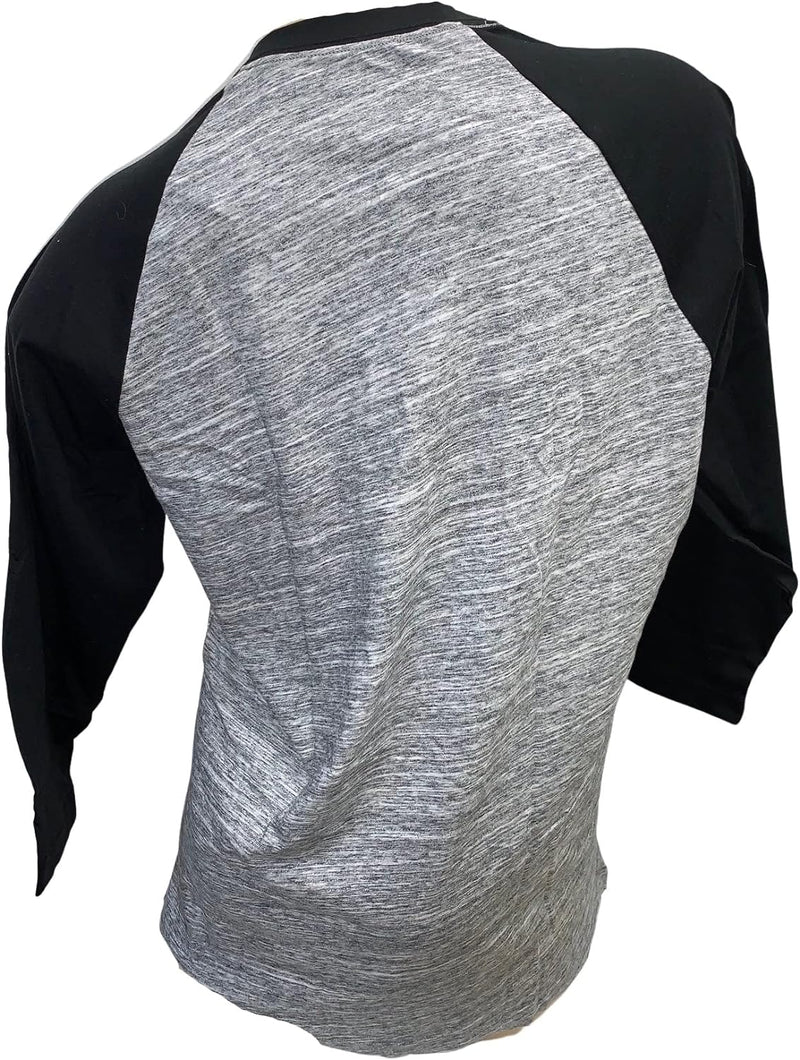 Victoria's Secret Campus Baseball Glitter Tee 3/4 Sleeve Color Gray/Black/Shine NWT